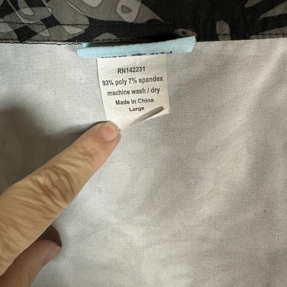 RipSkirt Hawaii Adjustable Wrap Skirt Length 1 Black Floral Sz L‎ Beach Resort - Picture 3 of 9